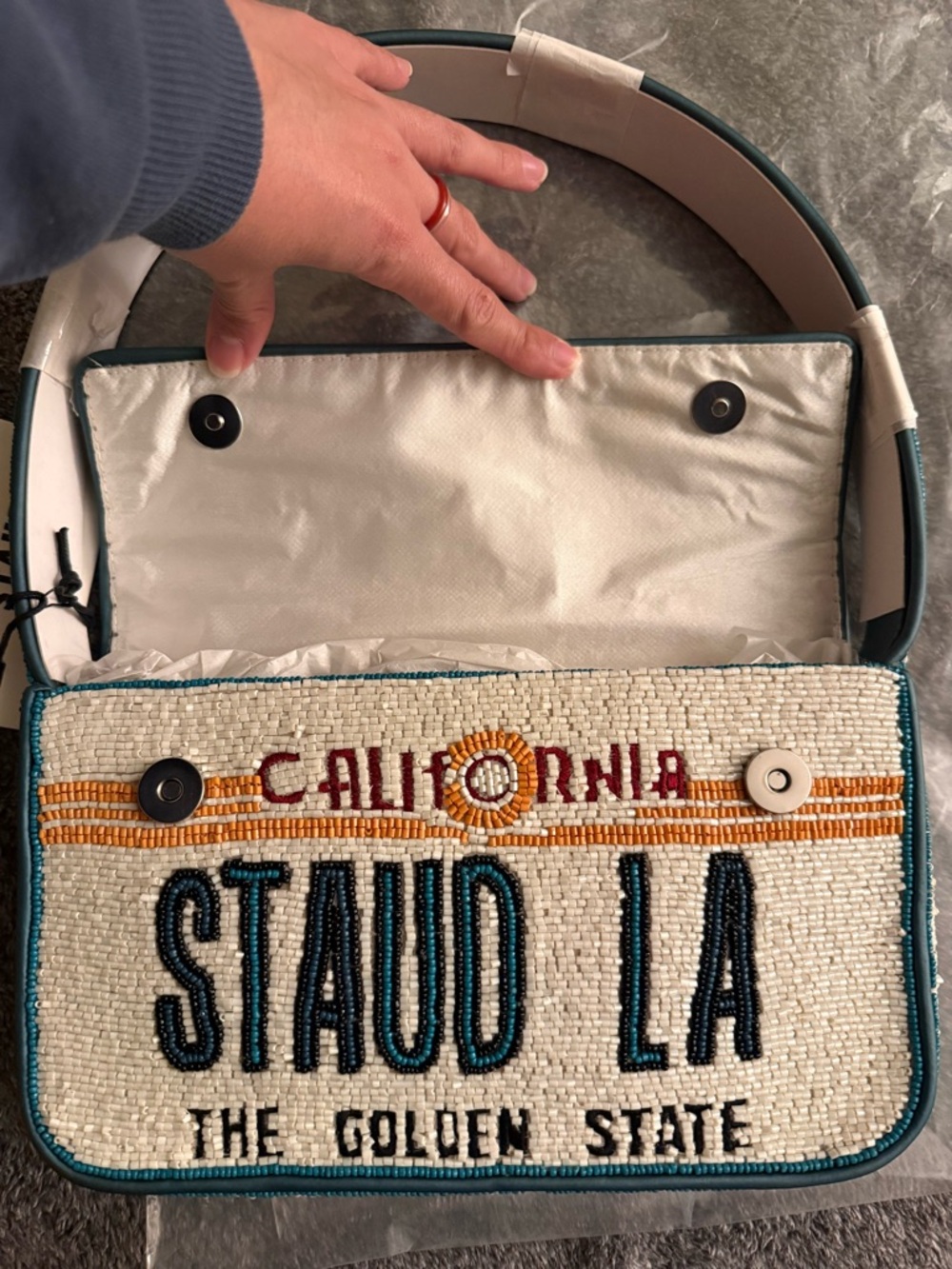 NWT STAUD Tommy Beaded Bag, Staud LA - Picture 11 of 11